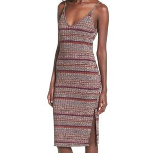 Nordstrom Lush Ribbed Knit Midi Dress